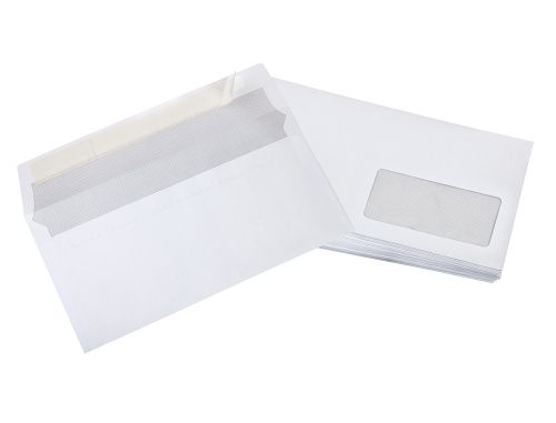 Envelope liderpapel n.3 branco din americano janela direita 110x220 mm tira de silicone embalagem de 25 unidades , Liderpapel , 58638 , 8423473586383